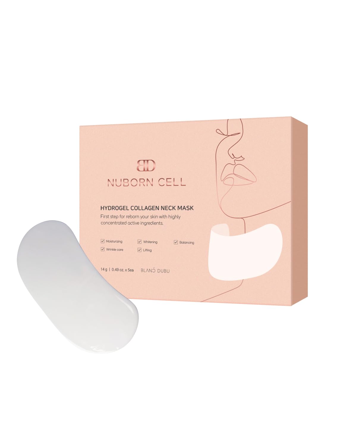 BLANC DUBU front packaging showing mask sachet and benefits for hydration