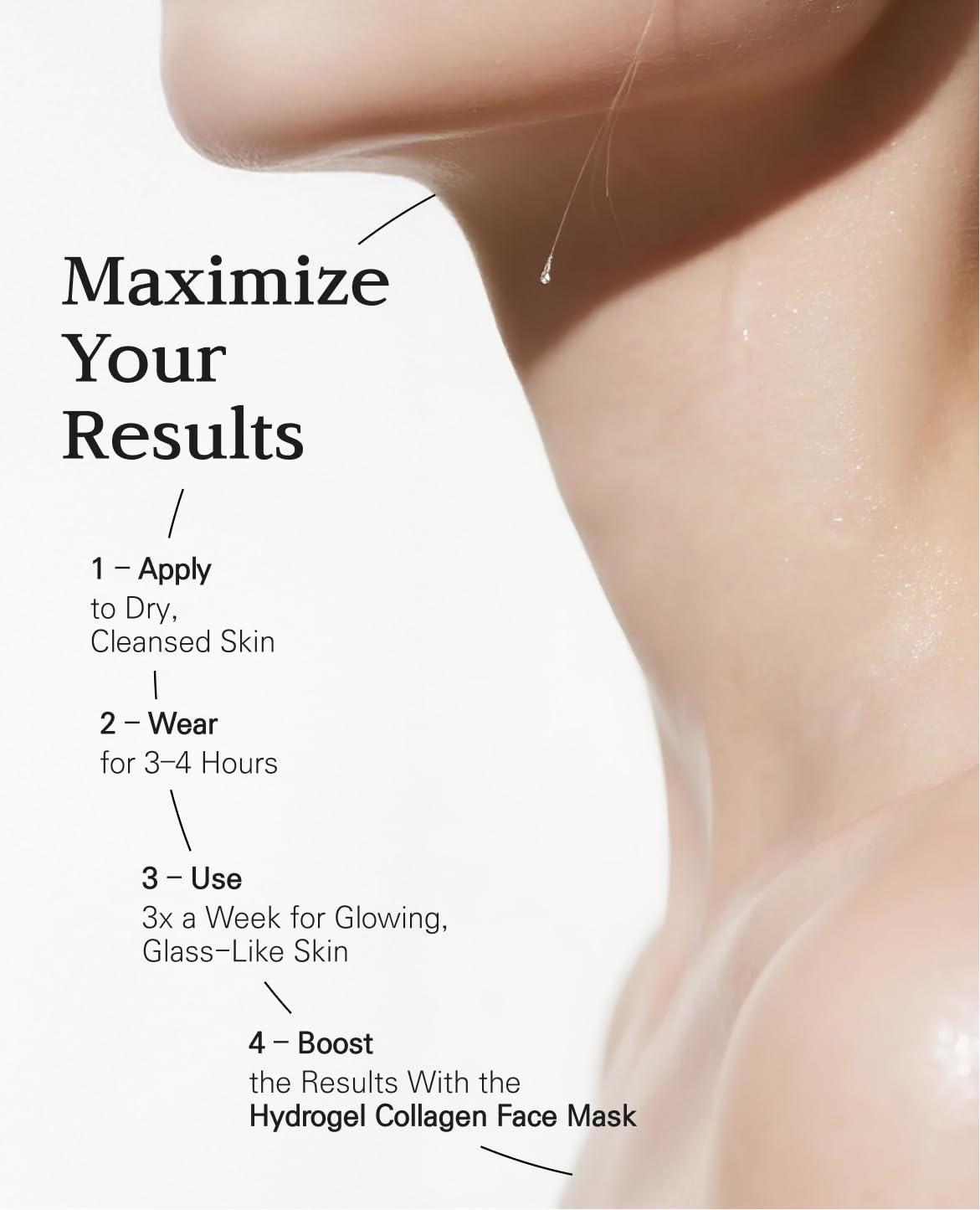 BLANC DUBU applied to neck in lifestyle scene showing cooling firming effect