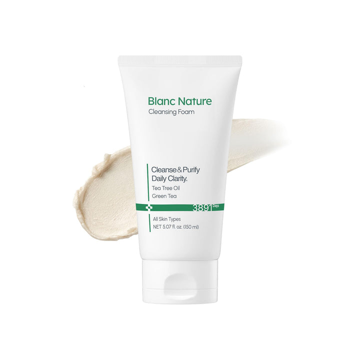 BLANC NATURE front tube showing product branding and volume, clear travel-friendly pack
