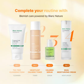 BLANC NATURE lifestyle splash in bathroom suggesting refreshing daily use benefit