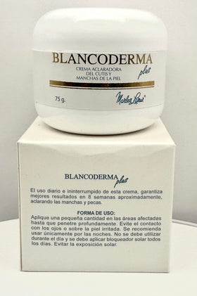 Generic Blancoderma Plus being applied to facial skin by hand, showing targeted spot treatment benefit