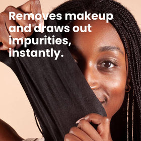 BLAQ close-up of dual-sided wipe texture offering gentle exfoliation benefit