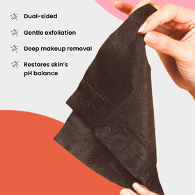 BLAQ wipe removing foundation demonstrating effective makeup-removal benefit