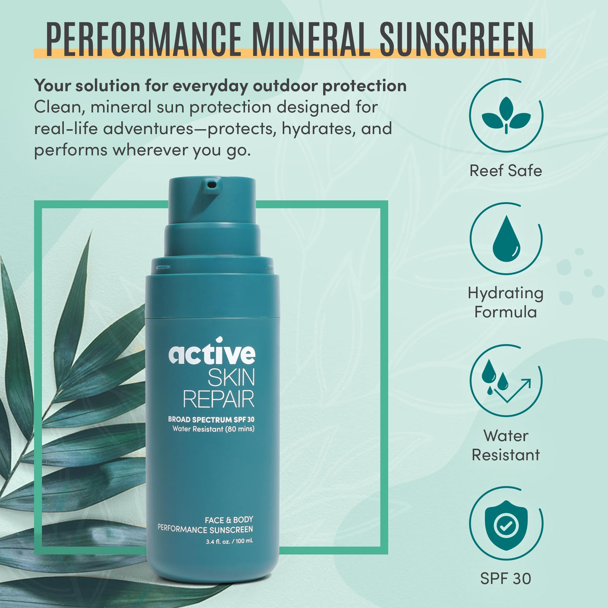 BLDG ACTIVE pump dispensing sunscreen for measured, mess-free use