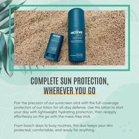BLDG ACTIVE athlete applying sunscreen before running or watersport