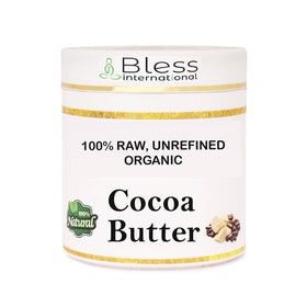 Bless International front packaging showing pure ivory cocoa butter, clear ingredient visibility