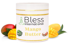 Bless International close-up texture of raw mango butter highlighting creamy spreadability