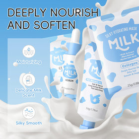 BliBling three milk sheet mask packets close-up for instant hydration