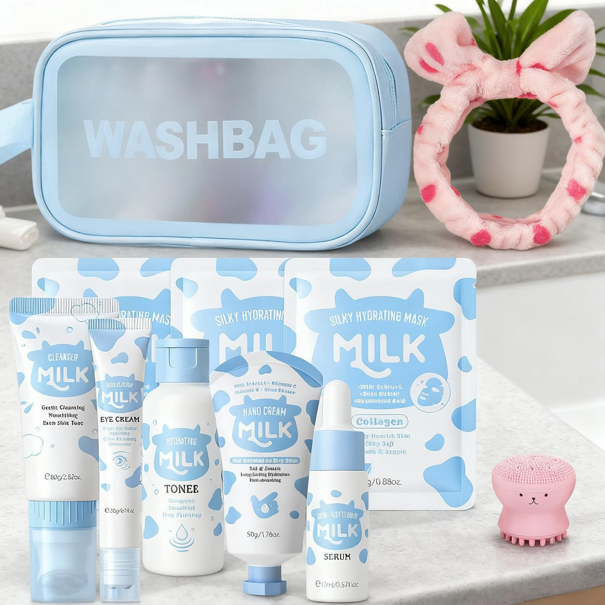 BliBling teen girl packing washbag to show real-life travel convenience