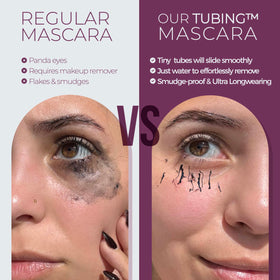 blinc removal warm water demonstration showing gentle tubed mascara removal