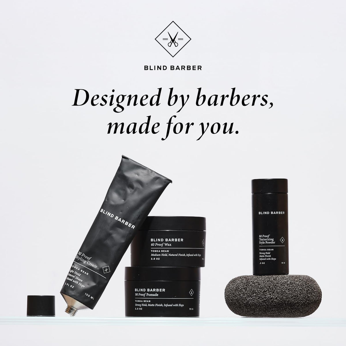 Bathroom shelf with Blind Barber 30 Proof styled among toiletries for daily routine appeal