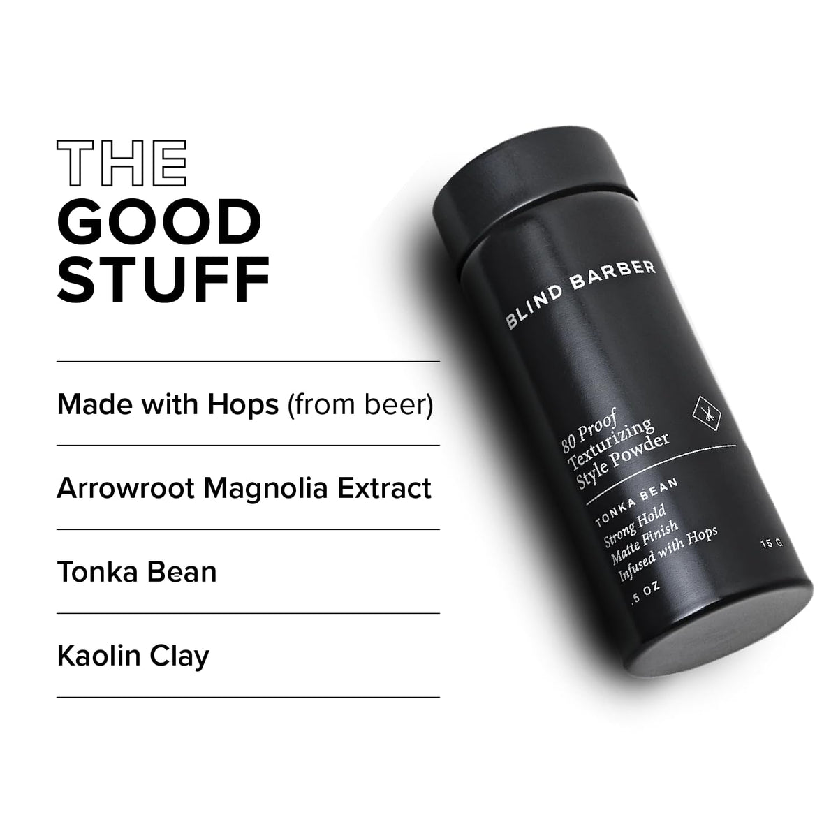 Blind Barber applying powder to roots for instant lift and workable hold