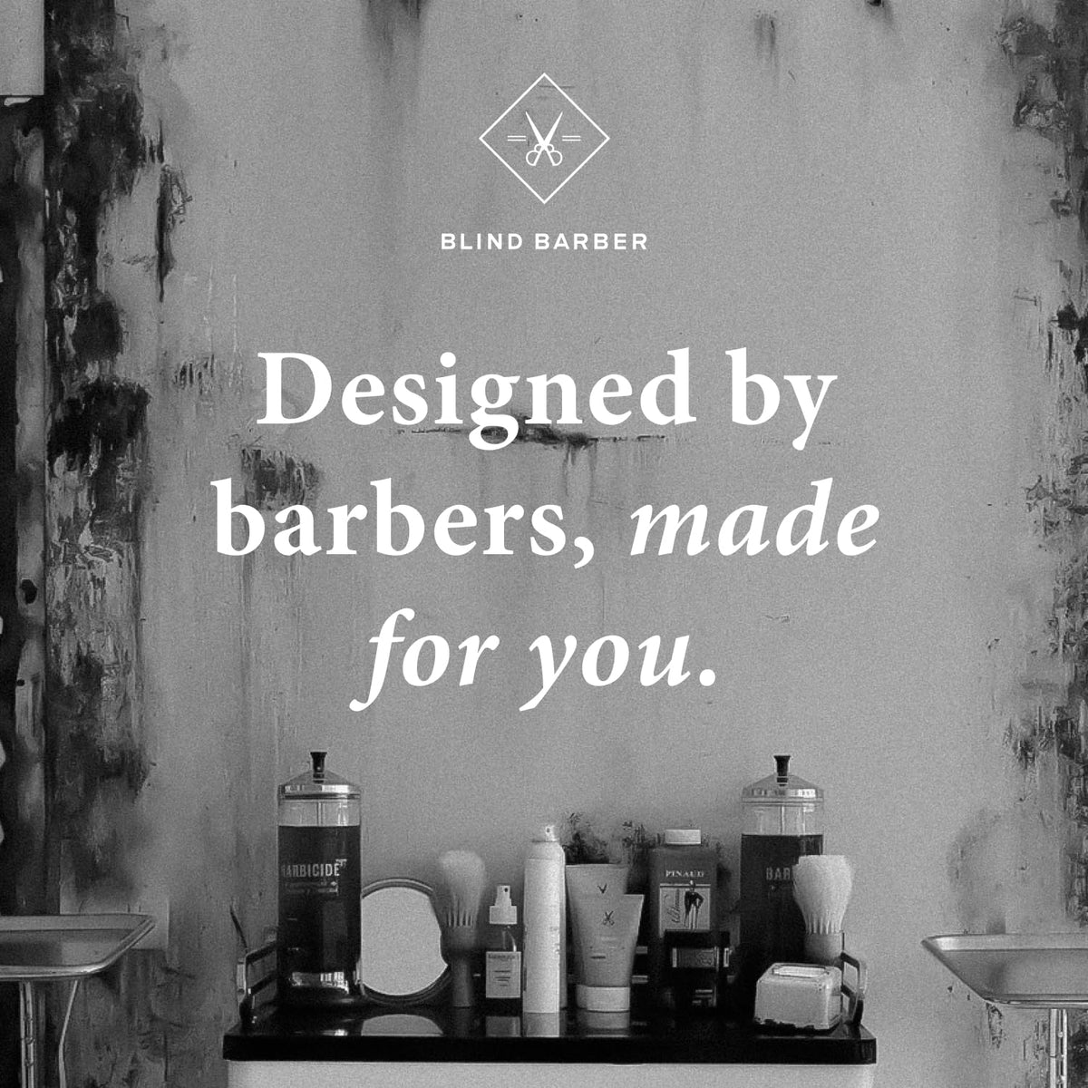 Blind Barber label detail focusing on product name and usage directions