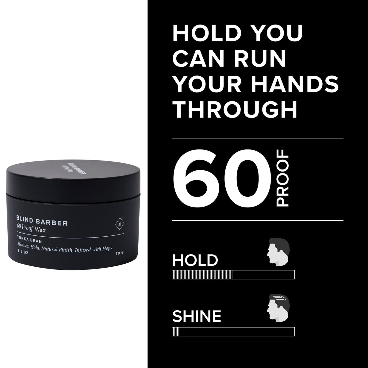 Blind Barber wax warming in hands for even application and control