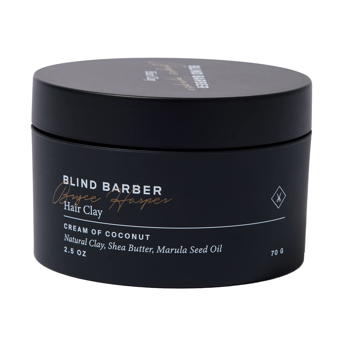 Blind Barber front jar showing label and packaging, clear brand presentation and benefit