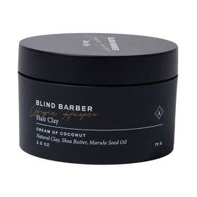 Blind Barber front jar showing label and packaging, clear brand presentation and benefit