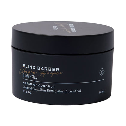 Blind Barber front jar showing label and packaging, clear brand presentation and benefit