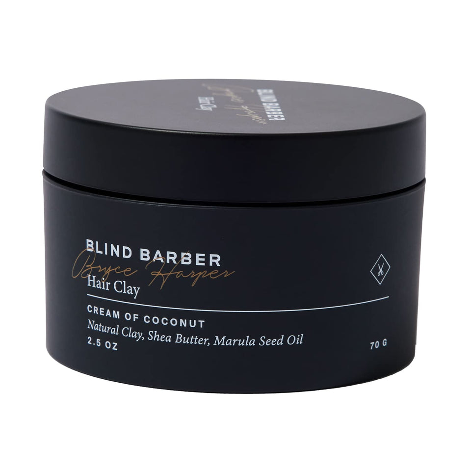 Blind Barber front jar showing label and packaging, clear brand presentation and benefit