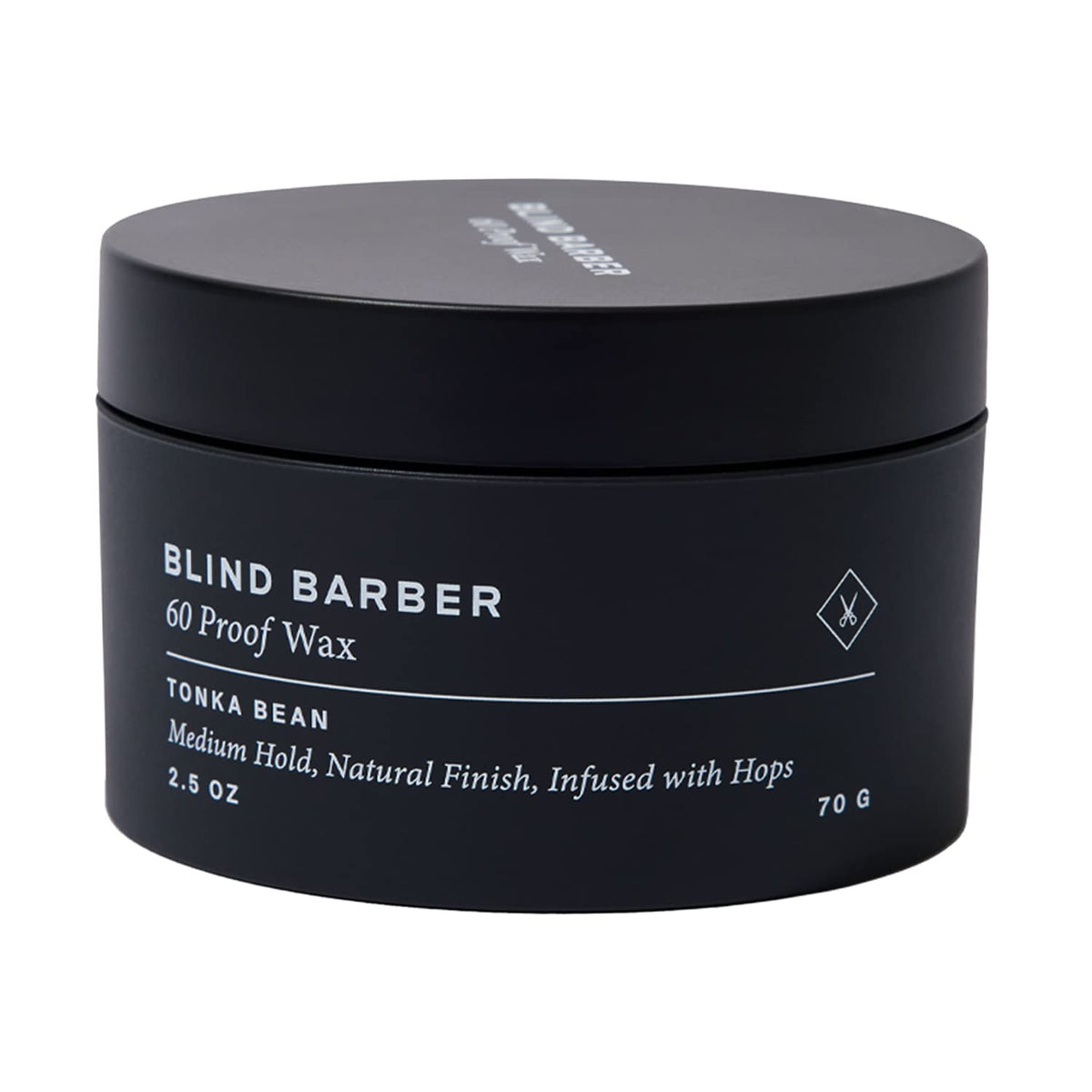 Blind Barber front jar showing 60 Proof label and easy-use packaging