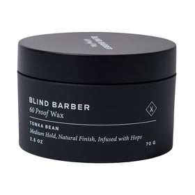 Blind Barber front jar showing 60 Proof label and easy-use packaging