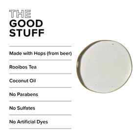 Blind Barber pump and label detail highlighting ingredients and clean design benefit