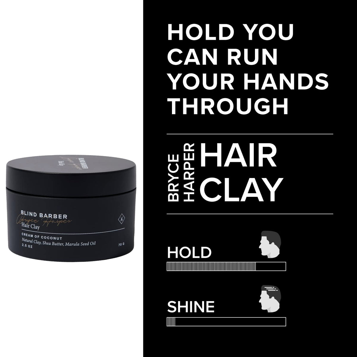 Blind Barber open jar top view revealing clay surface, easy scoop and pliability