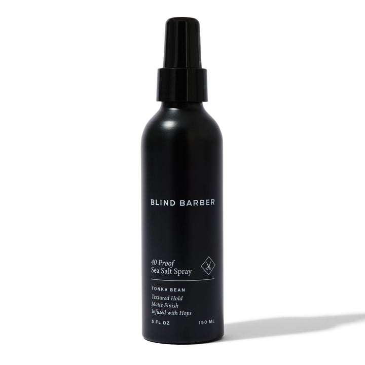 Blind Barber front packaging showing 40 Proof sea salt spray and volume benefit