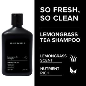 Blind Barber shampoo texture on palm illustrating creamy lather benefit