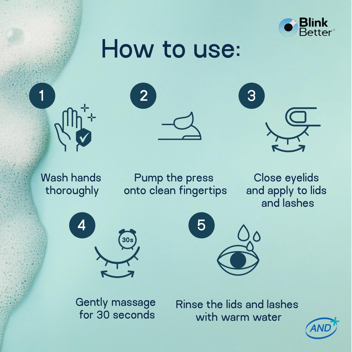 BlinkBetter lifestyle bathroom routine showing easy daily eyelid care benefit