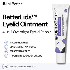 BlinkBetter open tube showing rich ointment texture, indicates deep moisturising