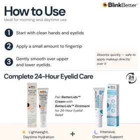 BlinkBetter bottle beside ruler showing 1 fl oz scale for size and travel convenience