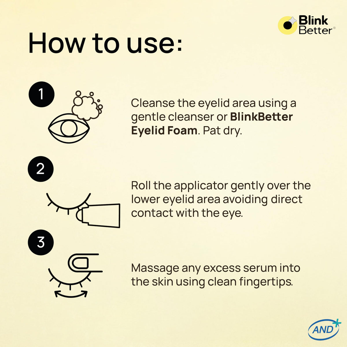 BlinkBetter packaging label detail showing ingredient and usage info