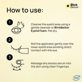 BlinkBetter packaging label detail showing ingredient and usage info