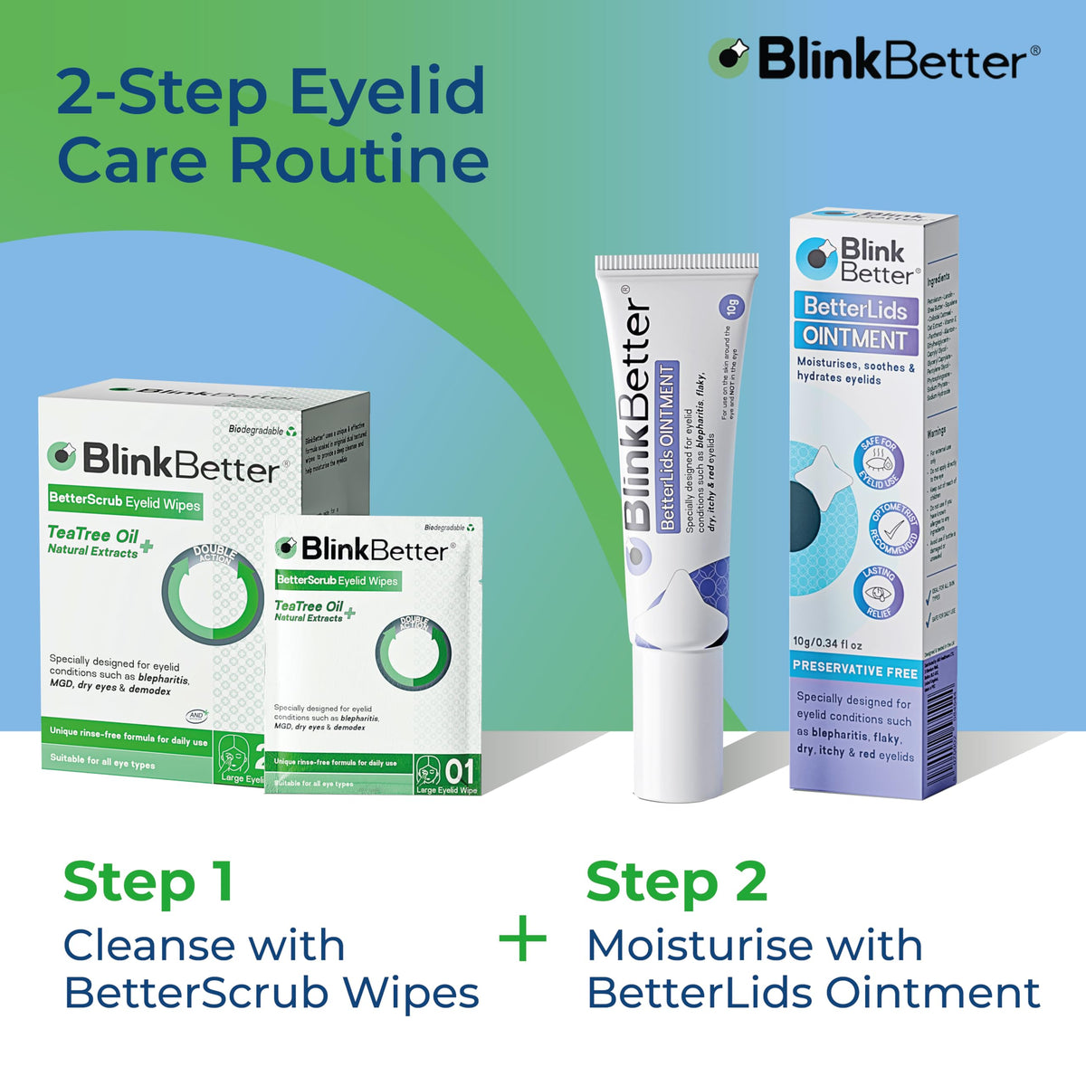 blinkbetter on bedside table for convenient daily eyelid care and quick relief