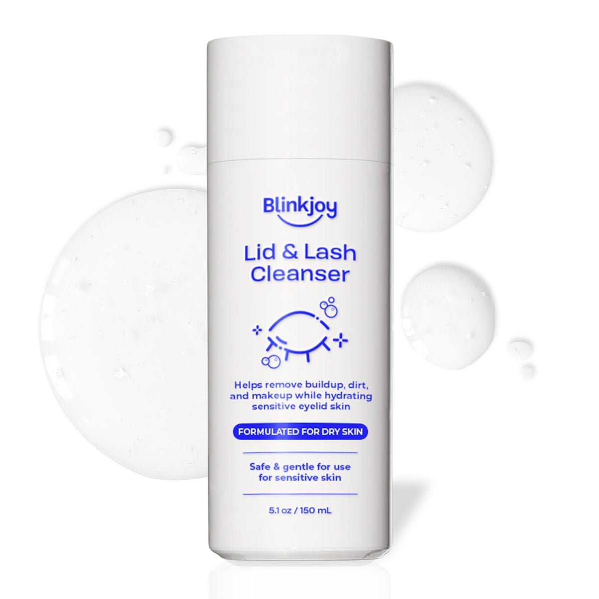 Blinkjoy front packaging showing bottle and brand for clear eyelid cleansing