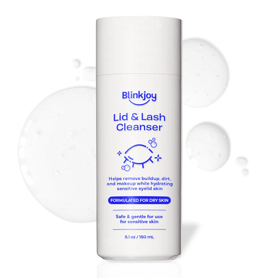 Blinkjoy front packaging showing bottle and brand for clear eyelid cleansing