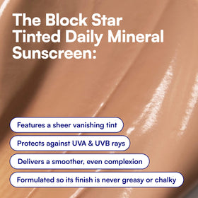 Bliss Block Star texture swatch on skin showing lightweight, blendable finish