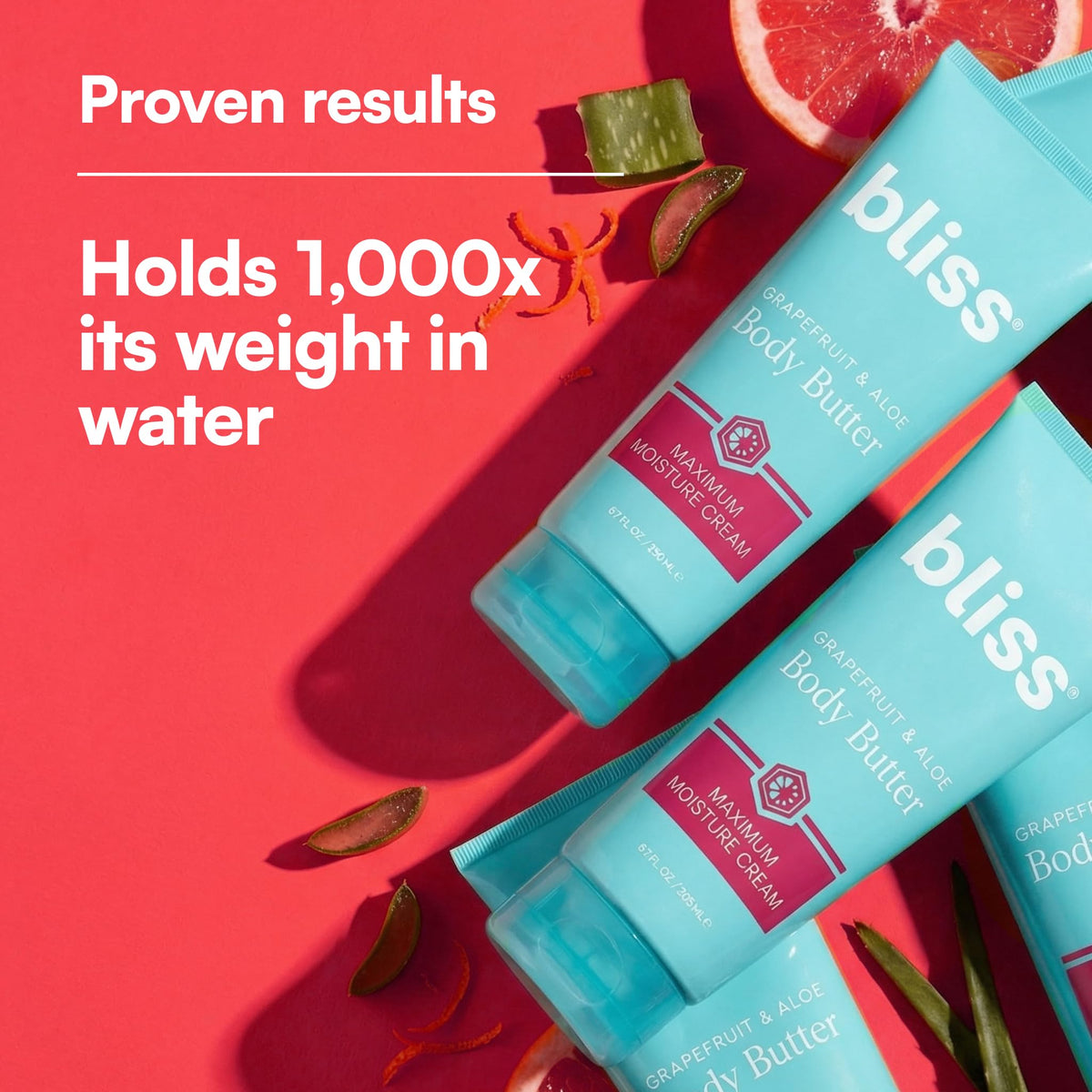 Bliss open jar cream texture highlighting thick non-greasy moisture benefit