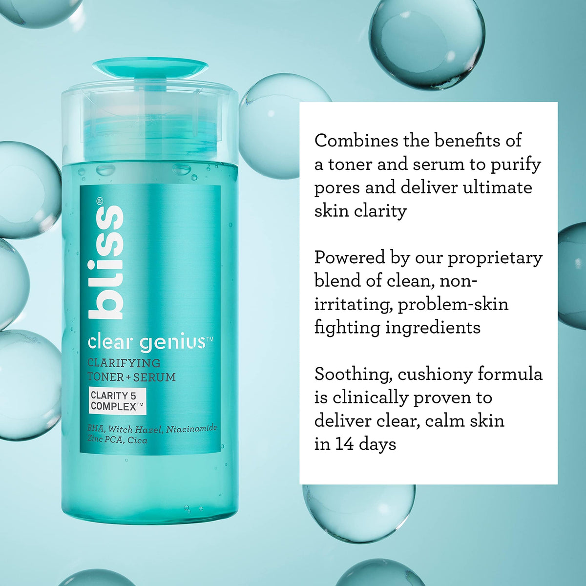 Bliss before and after texture diagram showing improved pore appearance over time