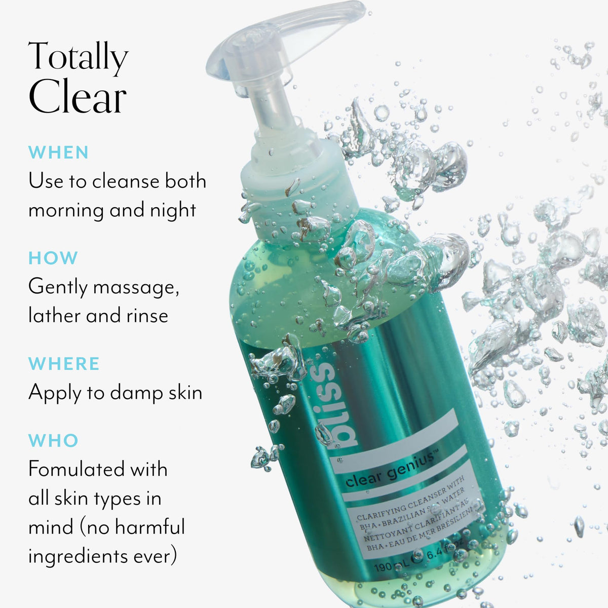 Bliss cleanser staged on bathroom shelf suggesting daily routine refresh benefit
