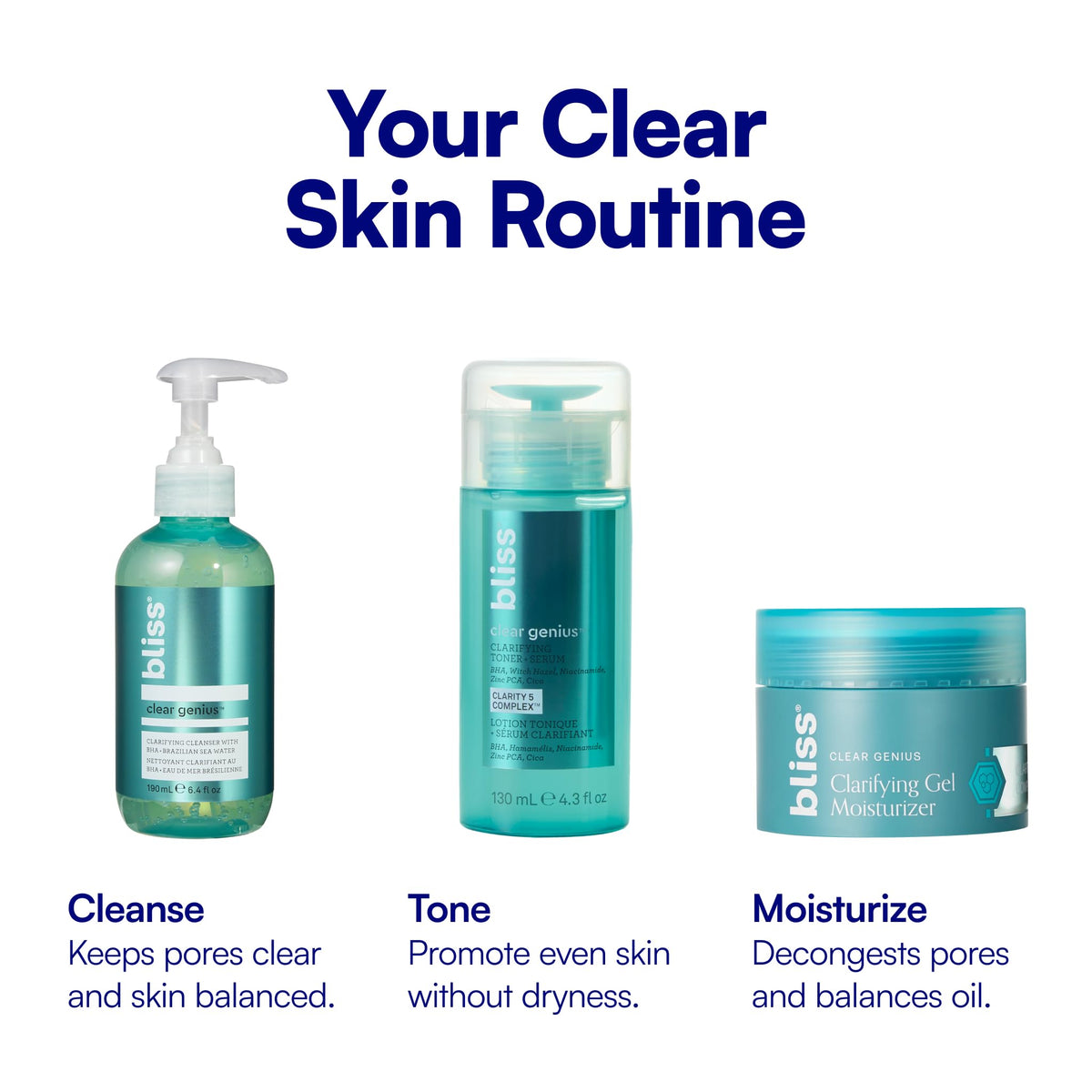 Bliss in a nighttime skincare setting by sink, supports evening spot treatment benefit