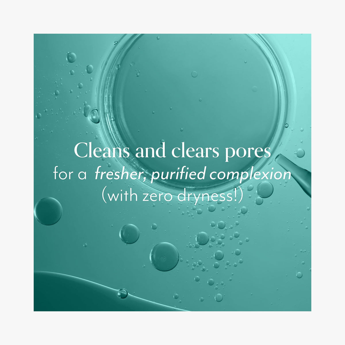 Bliss used with face towel after rinsing illustrating non-drying finish and comfort benefit