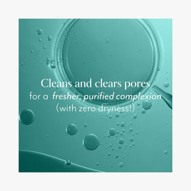 Bliss used with face towel after rinsing illustrating non-drying finish and comfort benefit