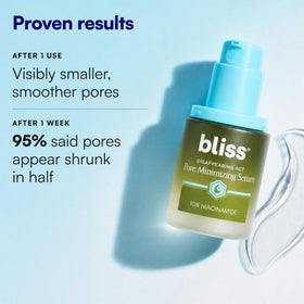 Bliss serum droplet close-up highlighting lightweight texture benefits