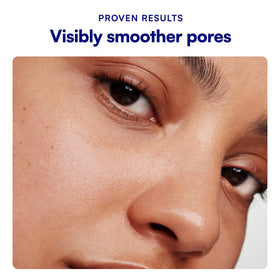 Bliss label detail focusing on niacinamide and pore-vanish complex clarity