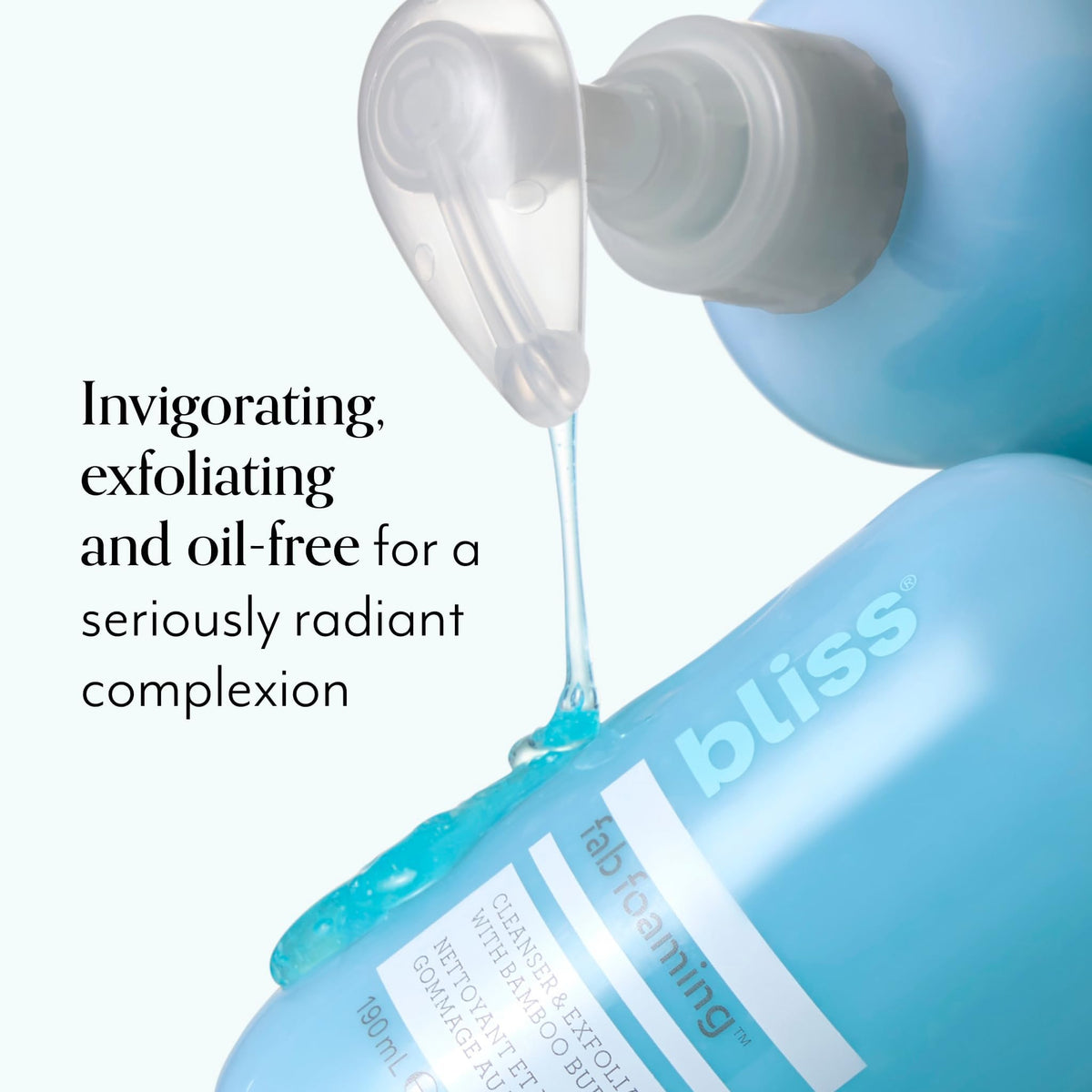 Bliss ingredients label emphasizing plant extracts and paraben free formulation