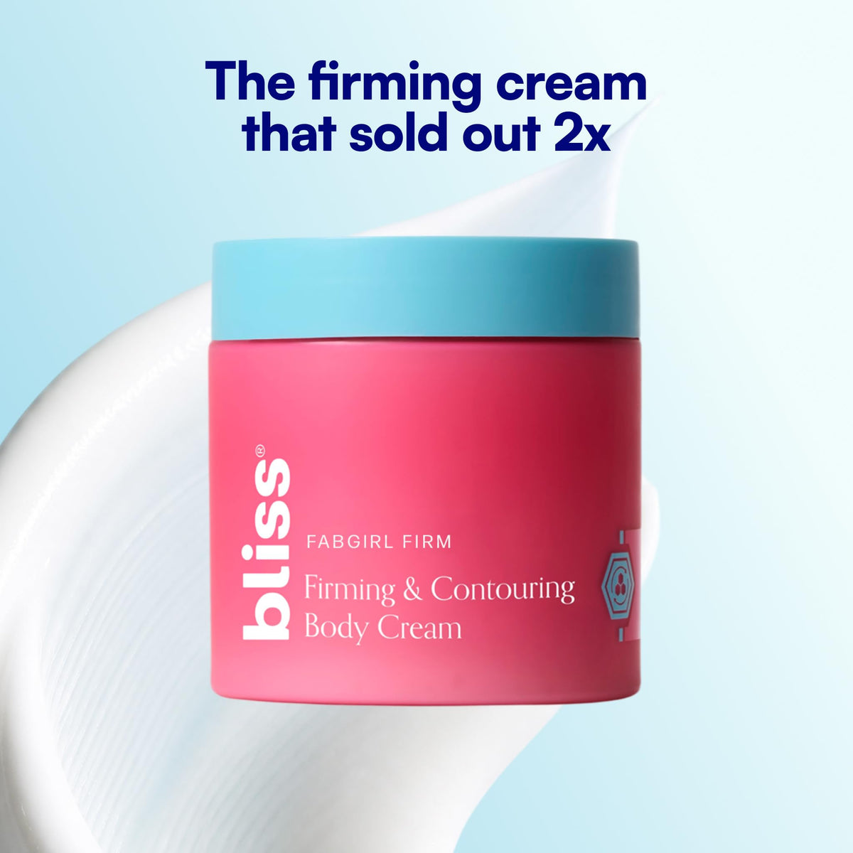 Swiped skin area showing Bliss smoothing effect and improved surface appearance
