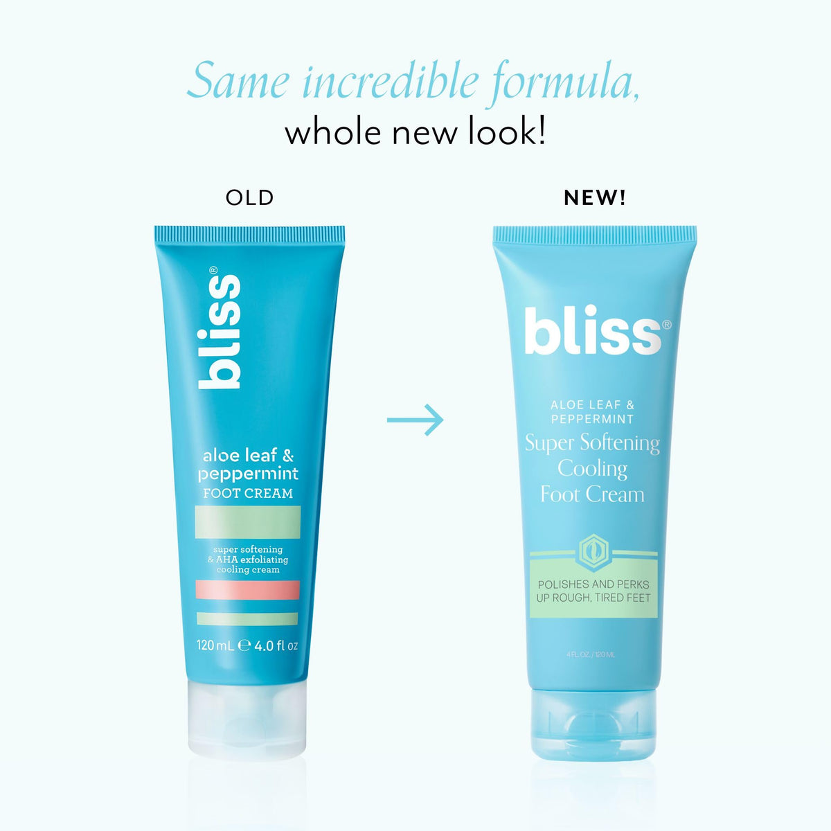Bliss foot cream texture close-up highlighting creamy gel consistency and smooth absorption benefit