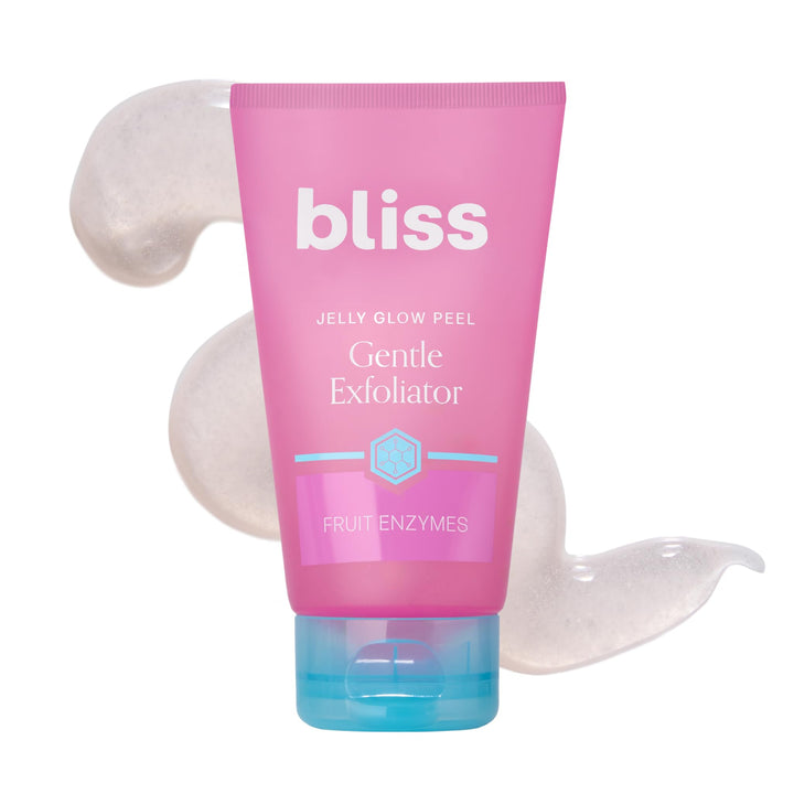 Bliss jar front view showing product and clear jelly texture, ready to brighten skin