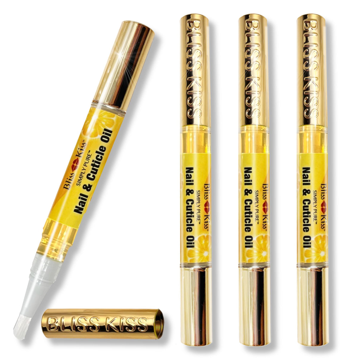 Bliss Kiss front packaging showing 4-pack and portable benefit